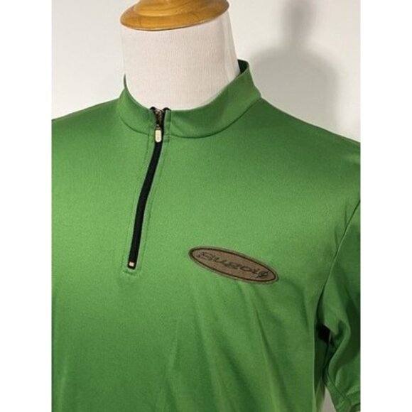 Men’s Size XL Sugoi Cycling Jersey Shirt Solid Green 1/4 Zip Back Pocket - Picture 2 of 11